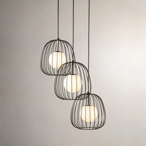 Lustră pe cablu BELL 3xG9/12W/230V negru/crom lucios