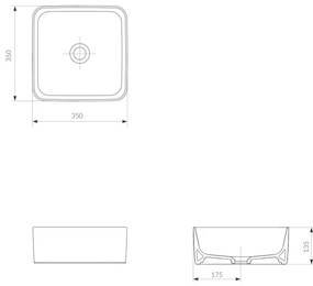 Cersanit K114-007-ECO - Lavoar pentru blat CREA 35x35 cm ceramică/alb lucios
