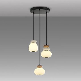 Lustra cu pendule LED din ceramica si sticla Mirta