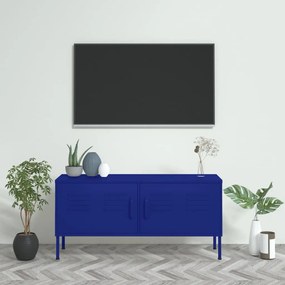 Comoda TV, bleumarin, 105x35x50 cm, otel