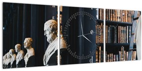Tablou - La bibliotecă (cu ceas) (90x30 cm)