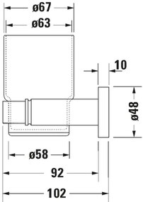 Duravit 99191000 - Suport pentru periuțe de dinți D-CODE pentru montare pe perete, stânga, crom lucios