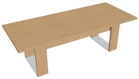 Masă de conferință Verno+ S 240 x 100 cm, stejar deschis / negru