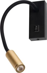 Kanlux 32519 - Lampă flexibilă LED TONIL, 3,3 W, 230 V, negru/auriu