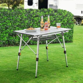 Jusky Masa de camping pliabila Picco - argintie
