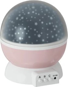 Atmosphera - Proiector LED pentru copii, alimentat de 3 baterii AA, roz
