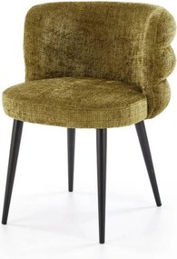 Scaun K575, verde olive - Cremona 38, stofa catifelata/otel, 62x64x79