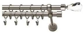 Galerie metal dubla - Crystal 25/19 - crom mat (Alege marime: 360 cm)