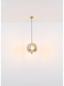 Lustra cu 3 pendule design modern Blacky I negru mat, alama