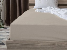 Cearsaf Jersey cu lycra nisipiu 90 x 200 cm