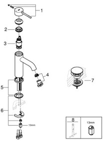 GROHE 23797001 - Baterie pentru lavoar ESSENCE, mărime S, crom lucios