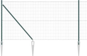 vidaXL Gard cu Stâlp Verde 1 x 25 m Oțel și PVC