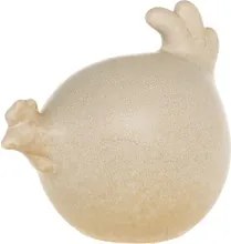 Decorațiune din porțelan în formă de găină, culoare antique latte, H10,5 cm