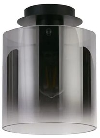 Searchlight 88911-1BK - Plafonieră de tavan SWEDEN 1xE27/60W/230V Ø22 cm negru/sticlă fumurie