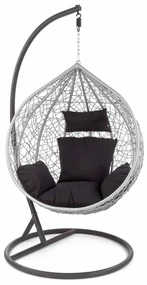 Fotoliu suspendat Edie (Negru + Gri). Promo -6%. 1048850
