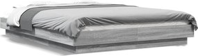 vidaXL Cadru de pat, gri sonoma, 140x190 cm, lemn prelucrat
