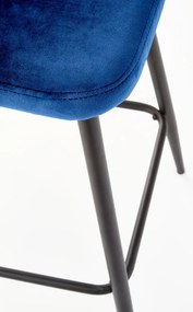 Scaun de bar H96 velvet albastru