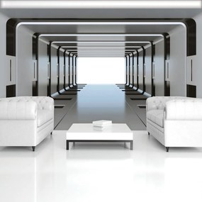 Fototapet - 3D tunel argintiu (152,5x104 cm)