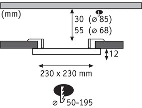 Paulmann 79967 - Lampă încastrată LED/16W AREO, IP44, dimabilă, 230V