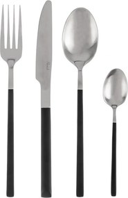 Tacâmuri negre-argintii din oțel inoxidabil 24 buc. Skandi – Orion