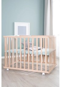 Țarc pentru copii în culoare naturală cu înălțime reglabilă/cu roți 75x100 cm Style – Roba