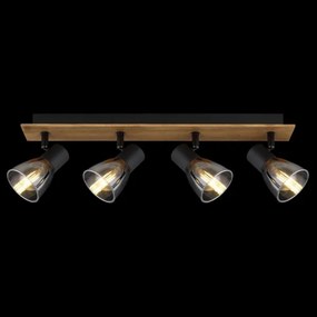 Spot CLAUDE 4xE14/40W/230V negru/lemn Globo 54307-4W