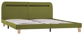 Cadru de pat cu LED-uri, verde, 180 x 200 cm, material textil Verde, 180 x 200 cm