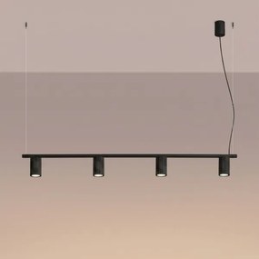 Sollux SL.2712 - Lustru suspendat pe cablu KARBON 4xGU10/10W/230V negru