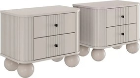 Set noptiere Vesper 56 cm - cașmir / mânere negre / picioare rotunde