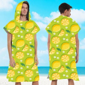 Poncho prosop de plaja LEMONS verde 80x145 cm