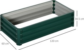 Outsunny Pat de Gradina Galvanizat Inaltat pentru Cultivare Legume Flori Plante Aromatice Cutie de Plantare Metalica Verde 120x90x30cm | Aosom Romania