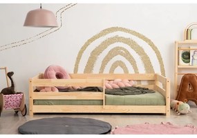 Pat pentru copii în culoare naturală din lemn de pin 80x190 cm Mila CPD – Adeko