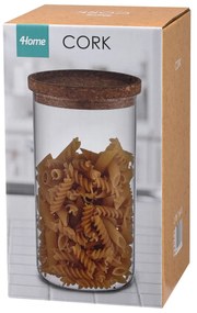 Recipient de sticlă pentru alimente cu capac 4Home Cork , 1000 ml, 1000 ml