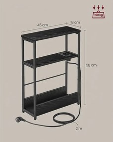 Masuta de cafea cu sertar si port USB NEXIVO, negru
