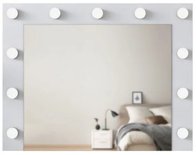 Oglindă de perete cu raft RANI 90x71,8 cm alb