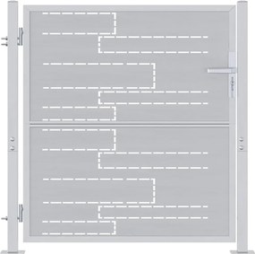 vidaXL Poartă de grădină Argintiu 85 x 97 cm Oţel inoxidabil