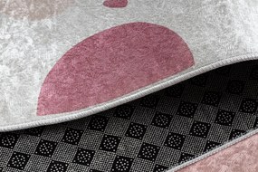 BAMBINO 61480 covor lavabil Curcubeu, puncte pentru copii anti-alunecare - cremă / roz