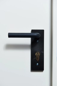 Usa metalica dubla blat 40 mm din otel multifunctionala pentru boxa RAL 9003 1400(700+700), 2050