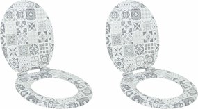 vidaXL Capac de toaletă cu închidere lentă 2 pcs 44 x 38 cm Placă MDF