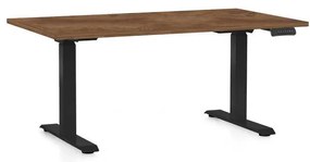 Masă înălțime reglabilă OfficeTech D, 140 x 80 cm, picioare negre, stejar silverjack