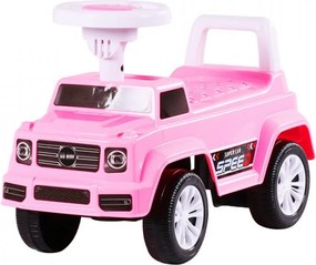 Masinuta cu Functie de Trotineta Fara Pedale Pentru Copii NOVOKIDS™ Speedy , Maxim 25 Kg, Cu Melodii si Sunete, Spatar de Protectie si Volan, ROZ