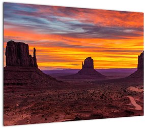 Tablou pe sticlă - Monumentul Valley în Arizona (70x50 cm)