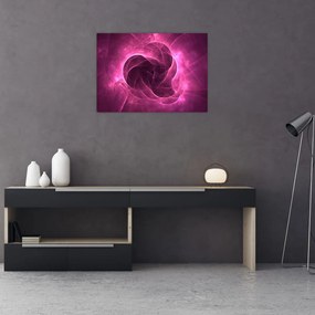 Tablou pe sticlă cu abstracțiune modernă în roz (70x50 cm)