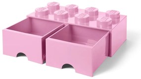 Cutie depozitare cu 2 sertare LEGO®, roz deschis