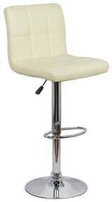 Scaun bar crem rotativ, reglabil pe inaltime, din piele sintetică ABS 191