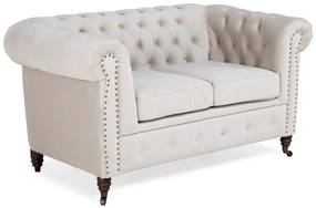Canapea Chesterfield, 2 locuri, Bej, 150x80x86 cm