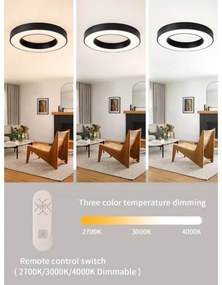 Plafonieră LED dimabilă PASTEL LED/53W/230V 60 cm negru Tuya Immax NEO 07209L + telecomandă