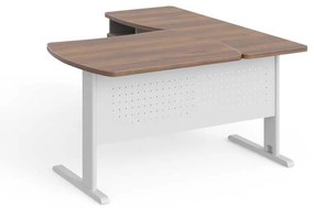 Statie de lucru de colt Manager 140 x 160 cm, stânga, nuca warmia / gri