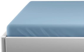 Cearsaf Jersey pentru patut copii cu elastic albastru deschis 60x120 cm