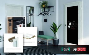 Usa de interior cu toc reglabil HDF PORTA VERTE HOME - Model E0 cu tabla neagra 240-300 mm, Acacia Auriu